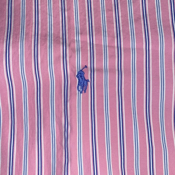 Ralph Lauren Classic Fit Button Up Down Mens Size 16.5 Pink Work Dress Shirt - Picture 4 of 11